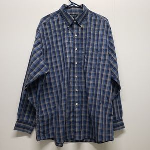 Brooks Brothers Checkered Plaid Button Down LS Shirts Size XL Cotton Preppy Work